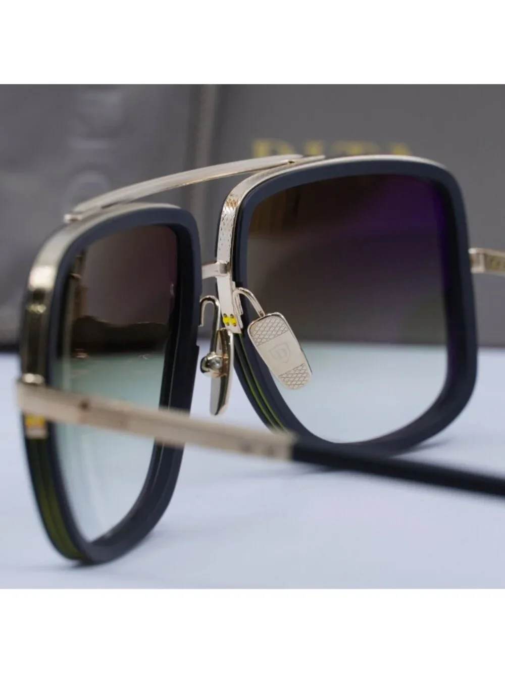 Dita MACH-ONE-DRX-2030-F-59 Aviator Sunglasses - Black / Green